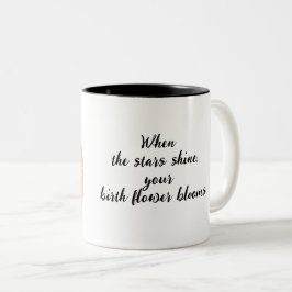 Taza Bicolor Carnación de las flores de nacimiento de enero y D