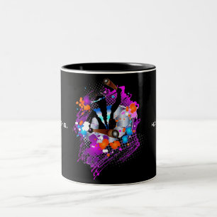 Taza Bicolor Carnaval vibrante abstracto Panman