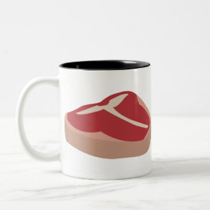 Taza Bicolor Carne Acero crudo Carne Proteína fresca Corteza de