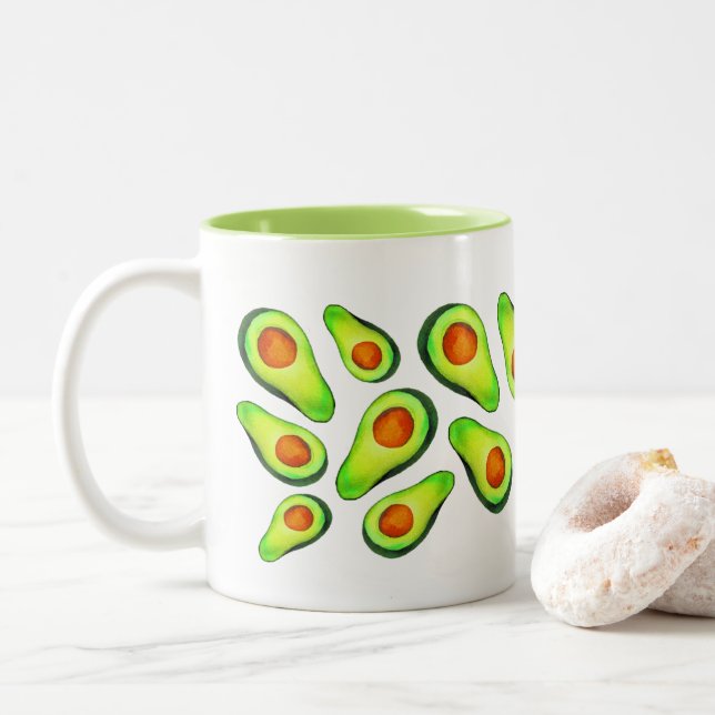 Taza Bicolor Carne de aguacate verde (Con donut)
