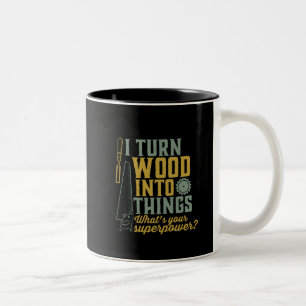 Taza Bicolor Carpintería divertida, trabajadora de madera, tran