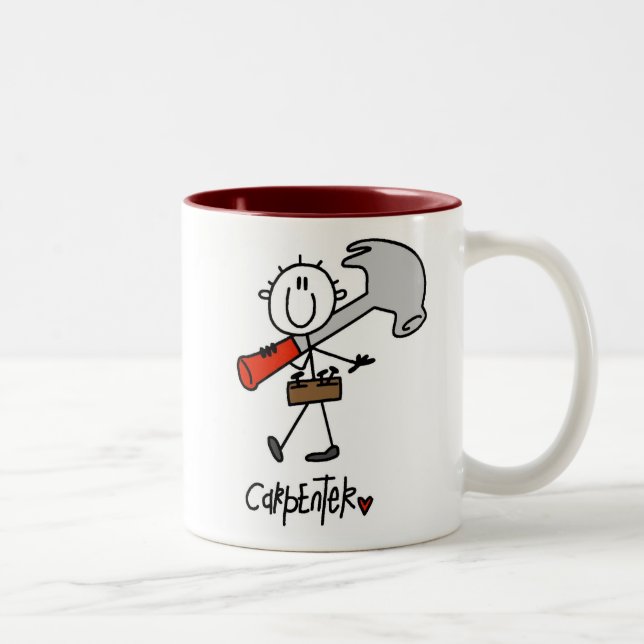 Taza Bicolor Carpintero Con Martillo (Derecha)