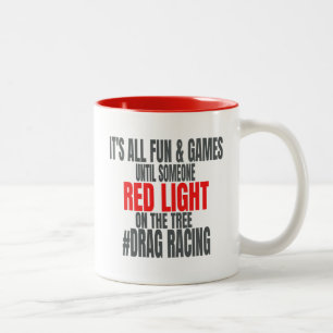 Taza Bicolor Carreras de arrastre divertidas con luz roja