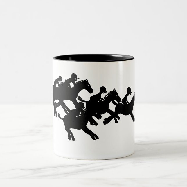 Taza Bicolor carreras de caballos (Centro)