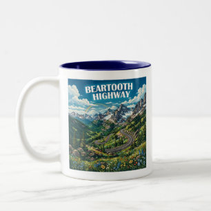 Taza Bicolor Carretera Beartooth Montana Wyoming Arcoíris