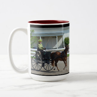 Taza Bicolor Carro de la colina de la nuez que conduce la
