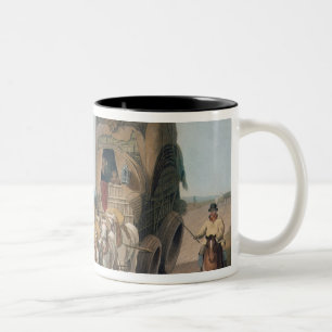 Taza Bicolor Carro de la etapa, grabado por J. Baily