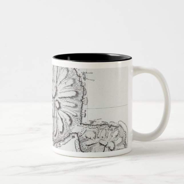 Taza Bicolor Carta de la isla Otaheite, 1769 (Derecha)