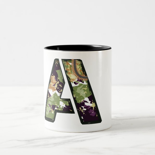 Taza Bicolor Carta Militar De Estilo De A (Centro)