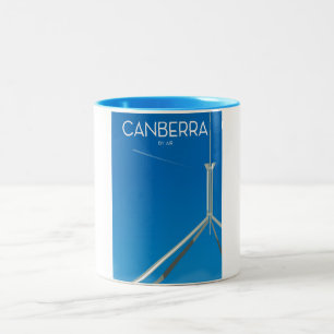 Taza Bicolor Cartel de viaje a Canberra Australia