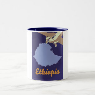 Taza Bicolor cartel de viaje a Etiopía