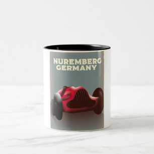 Taza Bicolor Cartel de viaje a Nuremberg Alemania