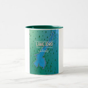 Taza Bicolor Cartel de viaje al Lago Idro Italia
