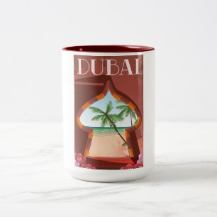 Taza Bicolor Cartel de viaje al Palacio de Dubái