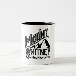 Taza Bicolor Cartel de viaje de Monte Whitney Sierra Nevada