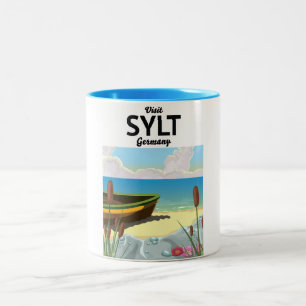 Taza Bicolor Cartel de viaje de Sylt Germany