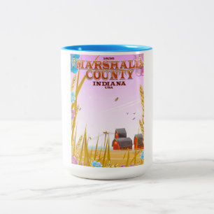 Taza Bicolor Cartel de viaje del condado de Marshall '1836' Ind