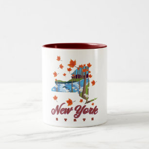 Taza Bicolor Cartel de viaje del Estado de Nueva York