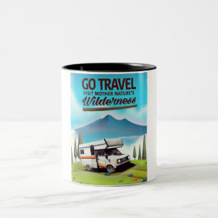 Taza Bicolor Cartel de viaje del salto del Rin Suiza