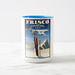 Taza Bicolor Cartel de viaje Frisco Colorado EE. UU.
