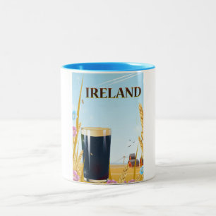 Taza Bicolor cartel de viaje paisaje pinta Irlanda