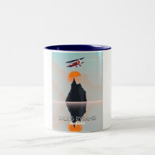 Taza Bicolor Cartel de vuelo vintage de Balls Pyramid Australia