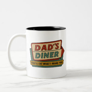 Taza Bicolor Cartel Retro de Diner de Papá – Ben-Day Arte Pop d
