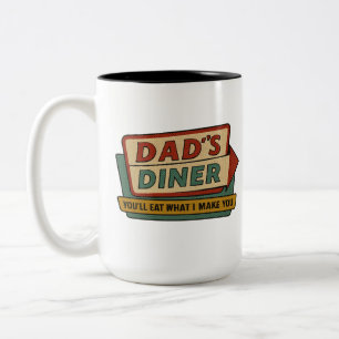 Taza Bicolor Cartel Retro de Diner de Papá – Ben-Day Arte Pop d