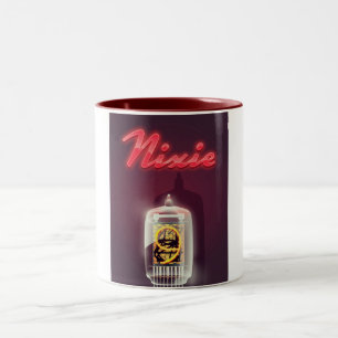 Taza Bicolor Cartel vintage de tubo Nixie