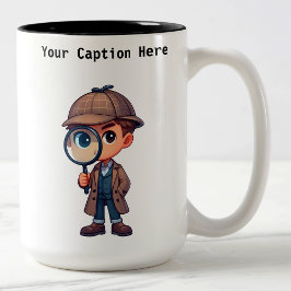 Taza Bicolor Cartoon Misterio de Investigador Privado Personali