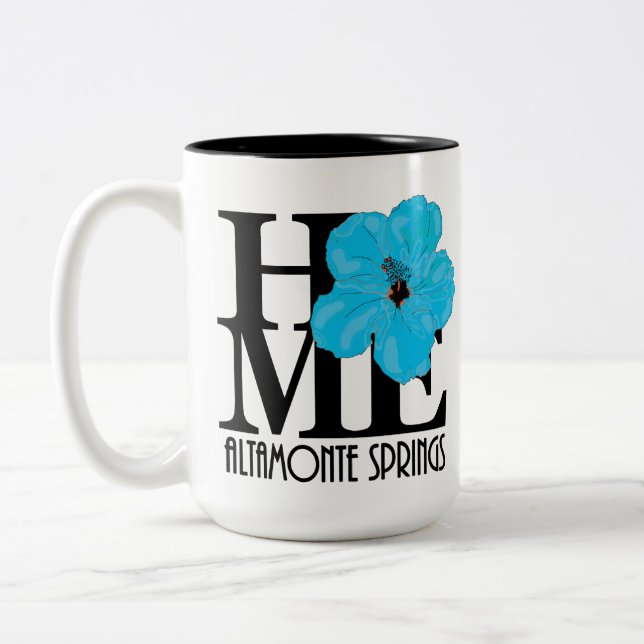 Taza Bicolor CASA Altamonte Springs Blue Hibiscus 15oz (Izquierda)