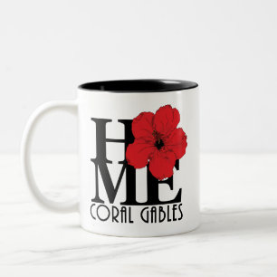 Taza Bicolor CASA Coral Gables Red Hibiscus 11oz