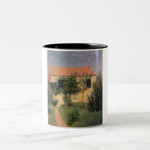 Taza Bicolor Casa de campo italiana con techo rojo