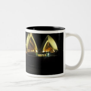 Taza Bicolor Casa de la Ópera de Sydney por la noche, Nueva Gal