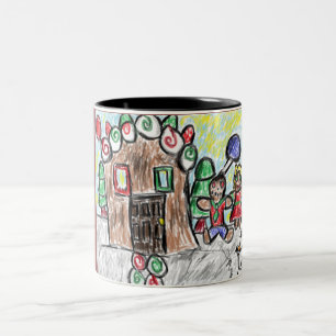 Taza Bicolor casa de pan de jengibre