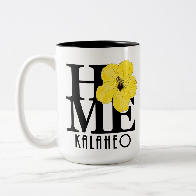 Taza Bicolor CASA Kalaheo Amarillo Hibiscus 15oz (Izquierda)