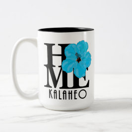 Taza Bicolor CASA Kalaheo Azul Hibiscus `15oz