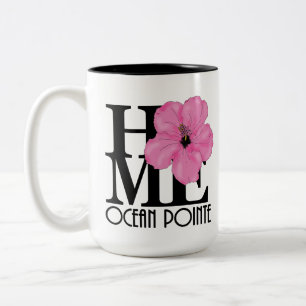 Taza Bicolor CASA Océano Pointe Hawaii Hibiscus rosa 15 oz