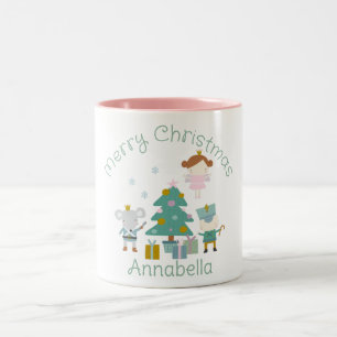 Taza Bicolor Cascanueces Navideño con Nombre Personalizado