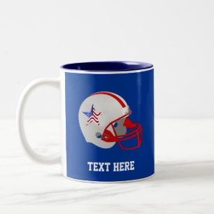 Taza Bicolor Casco de fútbol americano con azul