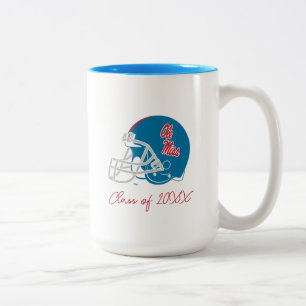 Taza Bicolor Casco de fútbol Ole Miss   Azul claro