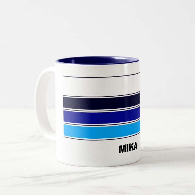 Taza Bicolor Casco de Mika Hakkinen (Anverso izquierdo)