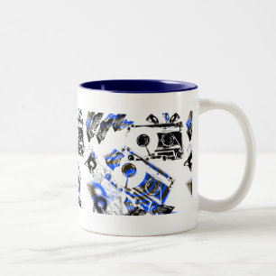 Taza Bicolor Casete de música de DJ