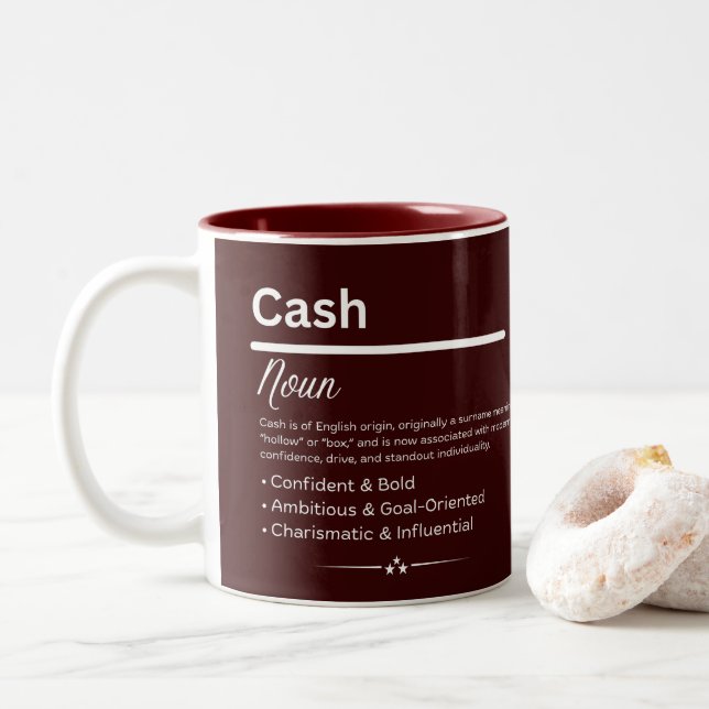 Taza Bicolor Cash Personalized Name (Con donut)