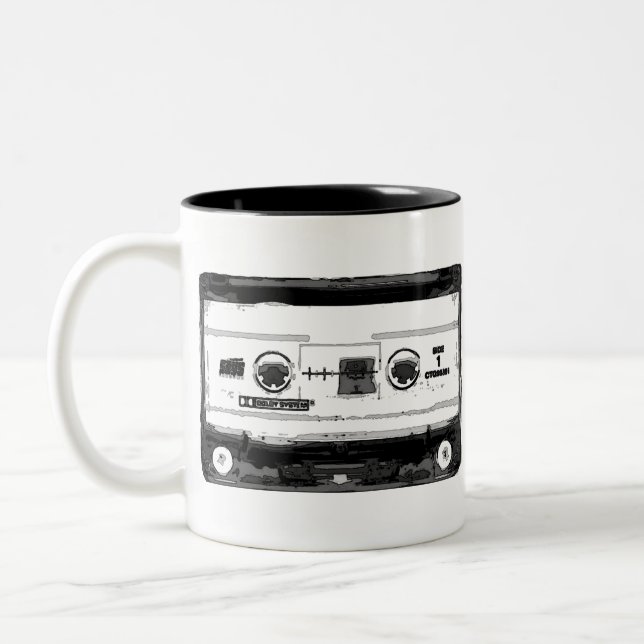 Taza Bicolor Cassette de arte pop (Izquierda)