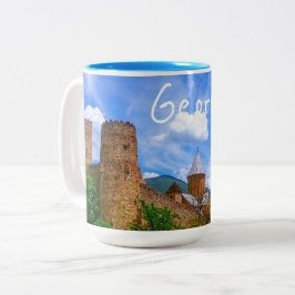 Taza Bicolor Castillo de Ananuri Georgia Aragvi Caucuses Montañ