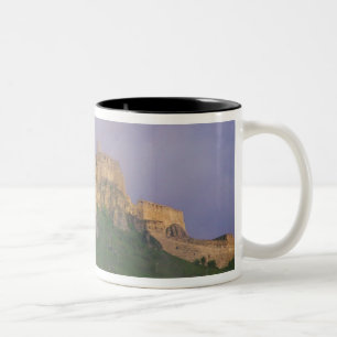 Taza Bicolor Castillo de Spissky en niebla, Eslovaquia