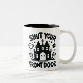 Taza Bicolor Castillo Embrujado – “Cierra Tu Puerta Principal”