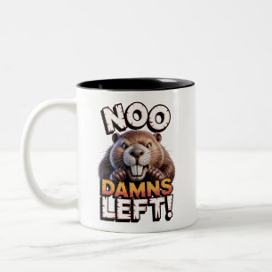 Taza Bicolor Castor Sarcástico Sin Pilas Divertido Animal