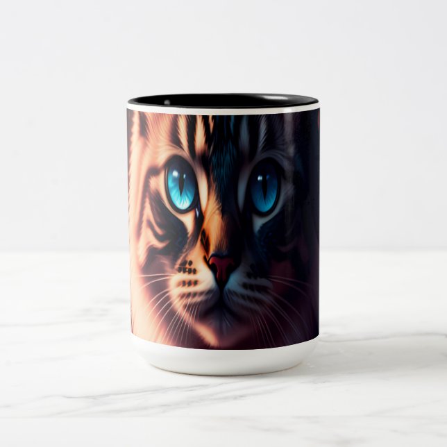 Taza Bicolor Cat Floral (Centro)